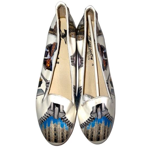 ZONACENTRO Ballerine Boom- Milan Cathedral Italy All Leather Size 36 - Picture 2 of 7